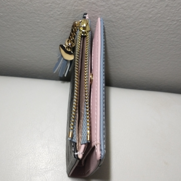 NWOT Tricolor Wallet with Tassel and Heart Charm - Picture 4 of 11